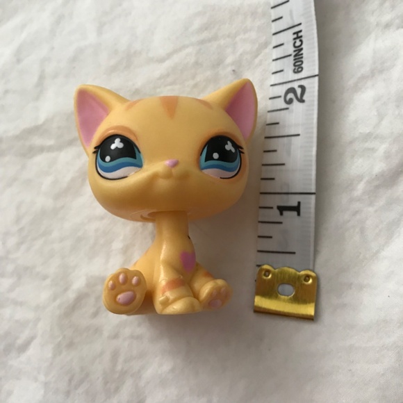 RARE Littlest Pet Shop Paws Off Feline Shorthair Cat Toy Figure Sparkly Eyes - Picture 5 of 5